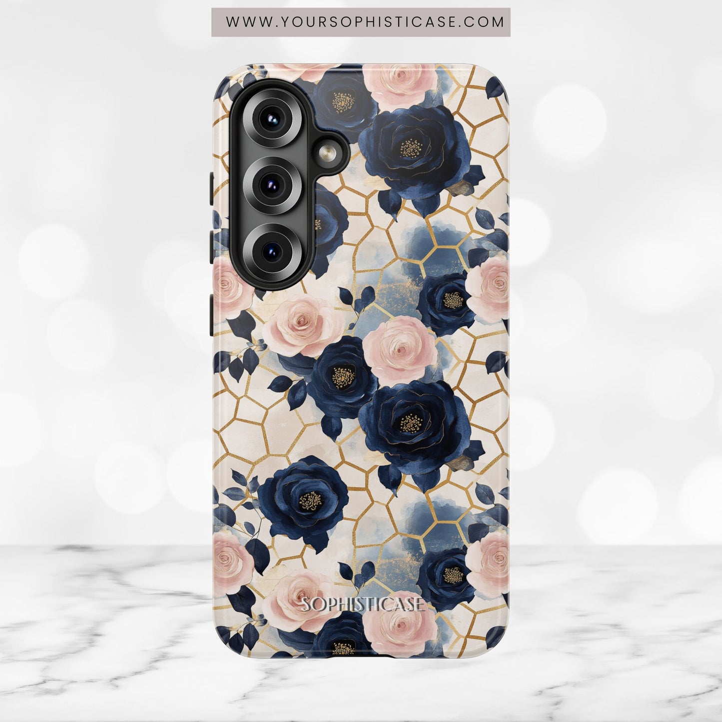 Royal Floral in Navy Hive - Tough Phone Case