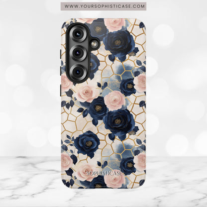 Royal Floral in Navy Hive - Tough Phone Case
