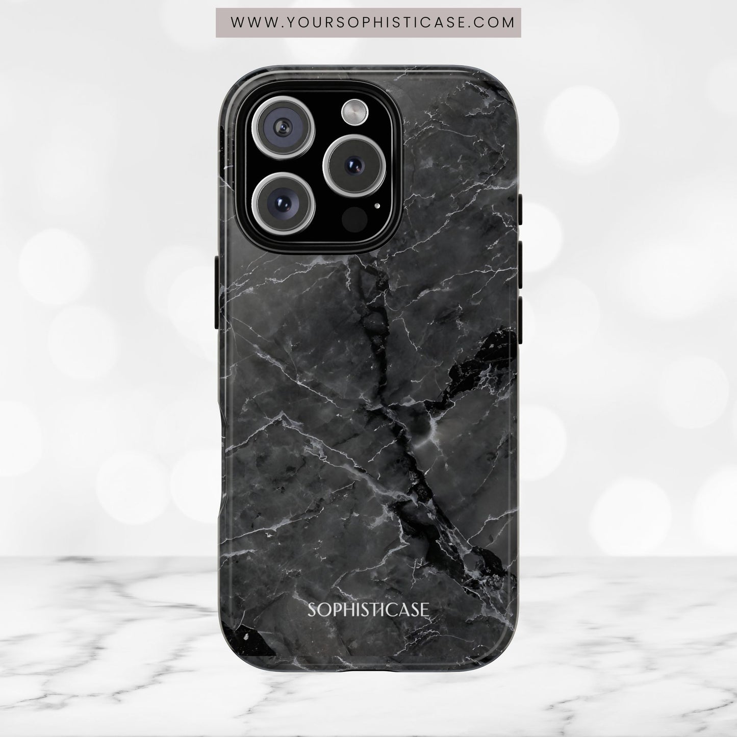 Marble Opulence in Black - iPhone Case, Samsung Galaxy Case, Google Pixel Case