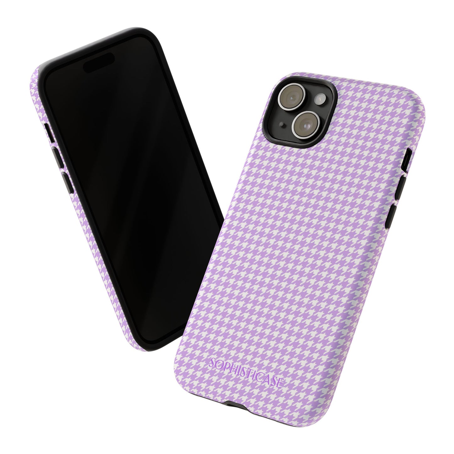 Houndstooth in Pastel Purple - Protective Phone Case for iPhone