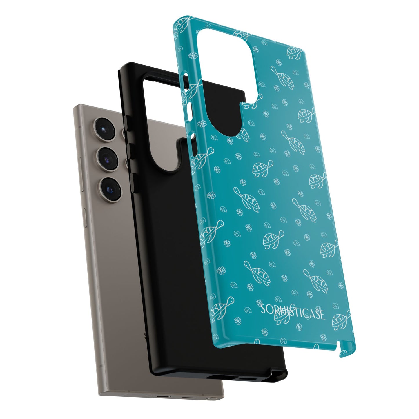 Turtle Island in Aqua - Tough Phone Case for Samsung Galaxy