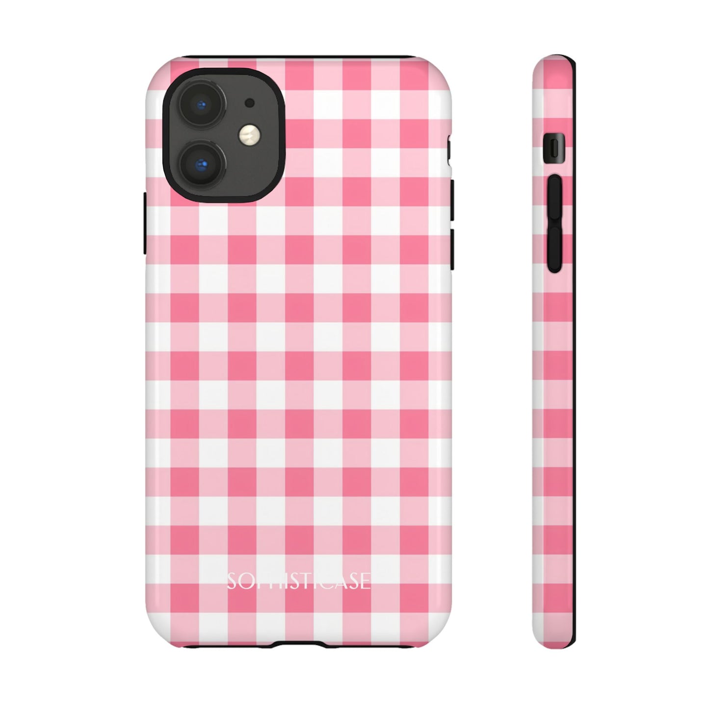 Gingham in Salmon - Tough Phone Case for iPhone