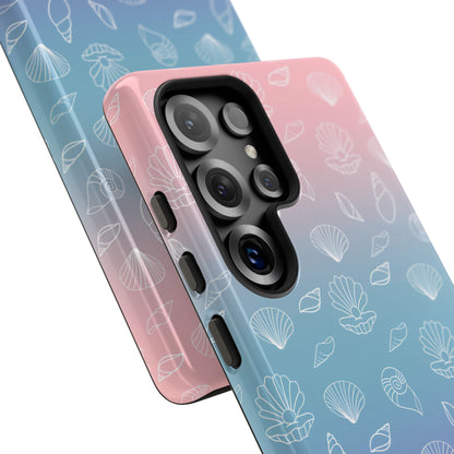 Seashell Society in Pink Blue & Purple Sunset - iPhone Case, Samsung Galaxy Case, Google Pixel Case