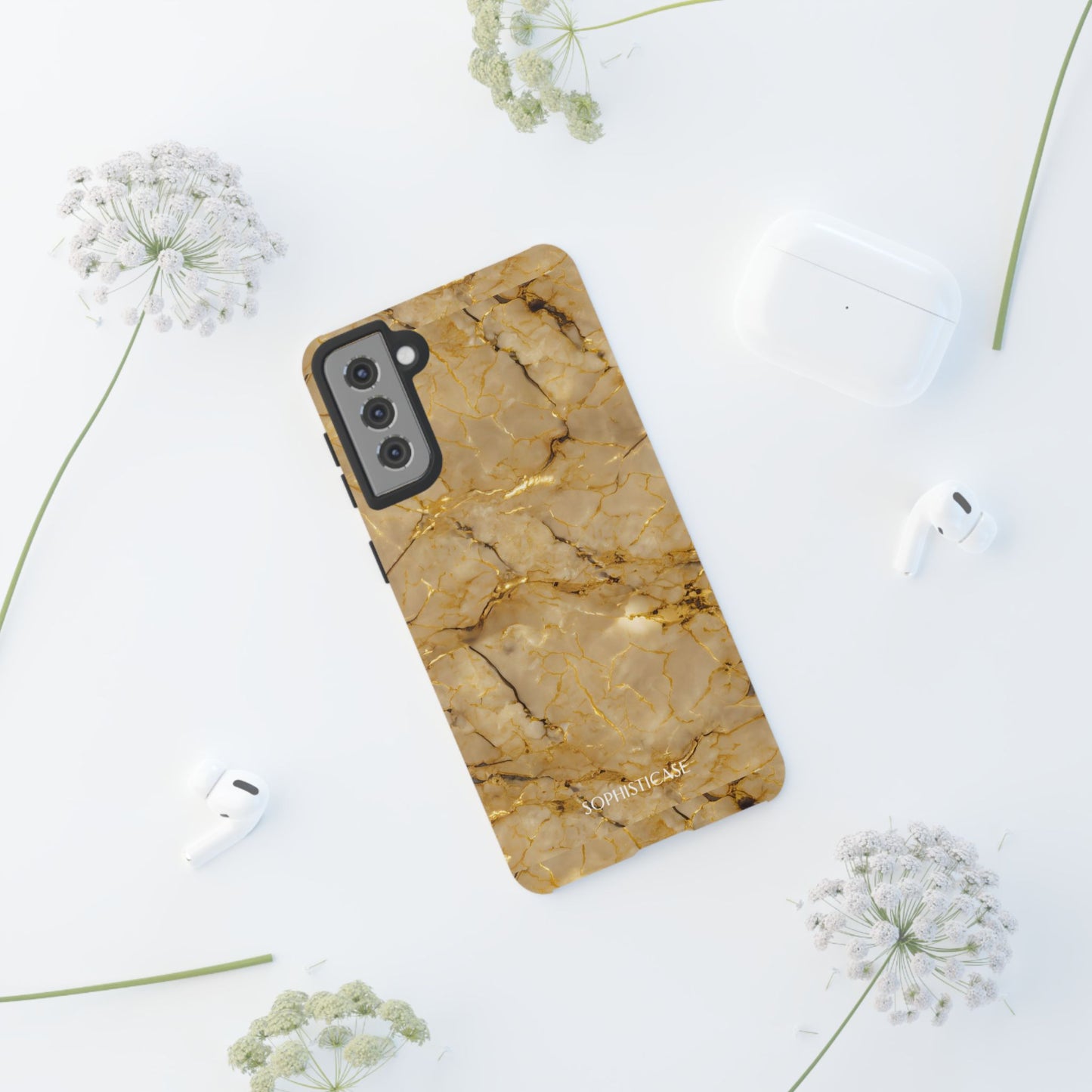 Marble Opulence in Gold - iPhone Case, Samsung Galaxy Case, Google Pixel Case