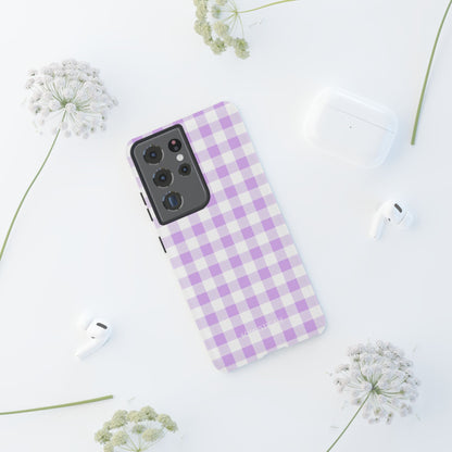 Gingham in Purple - iPhone Case, Samsung Galaxy Case, Google Pixel Case
