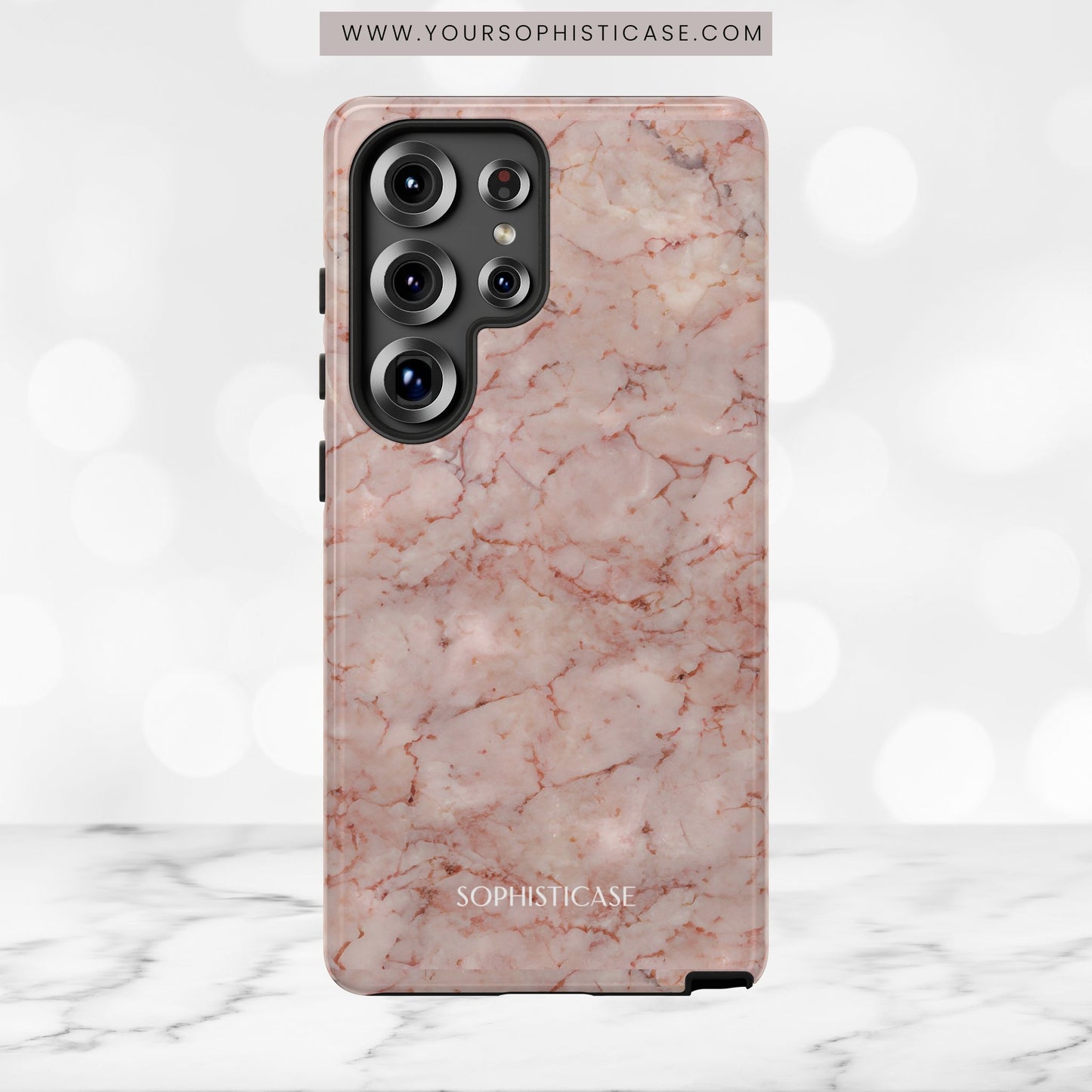 Marble Opulence in Pink - iPhone Case, Samsung Galaxy Case, Google Pixel Case