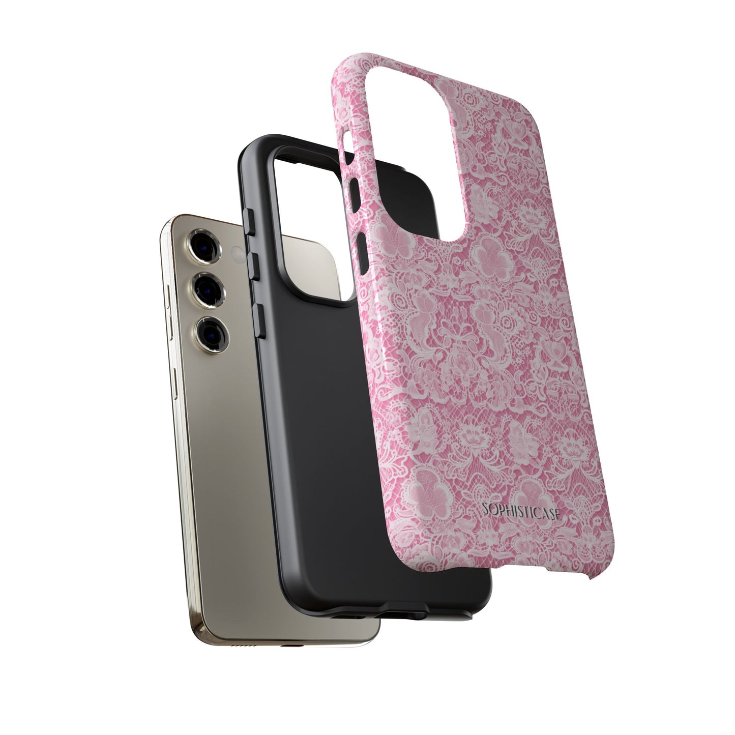 Luxe Lace in Pink - iPhone Case, Samsung Galaxy Case, Google Pixel Case
