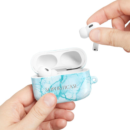 AirPod Cases - Marble Opulence in Aqua