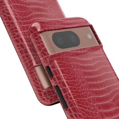 Luxe Leather in Cherry Red - iPhone Case, Samsung Galaxy Case, Google Pixel Case
