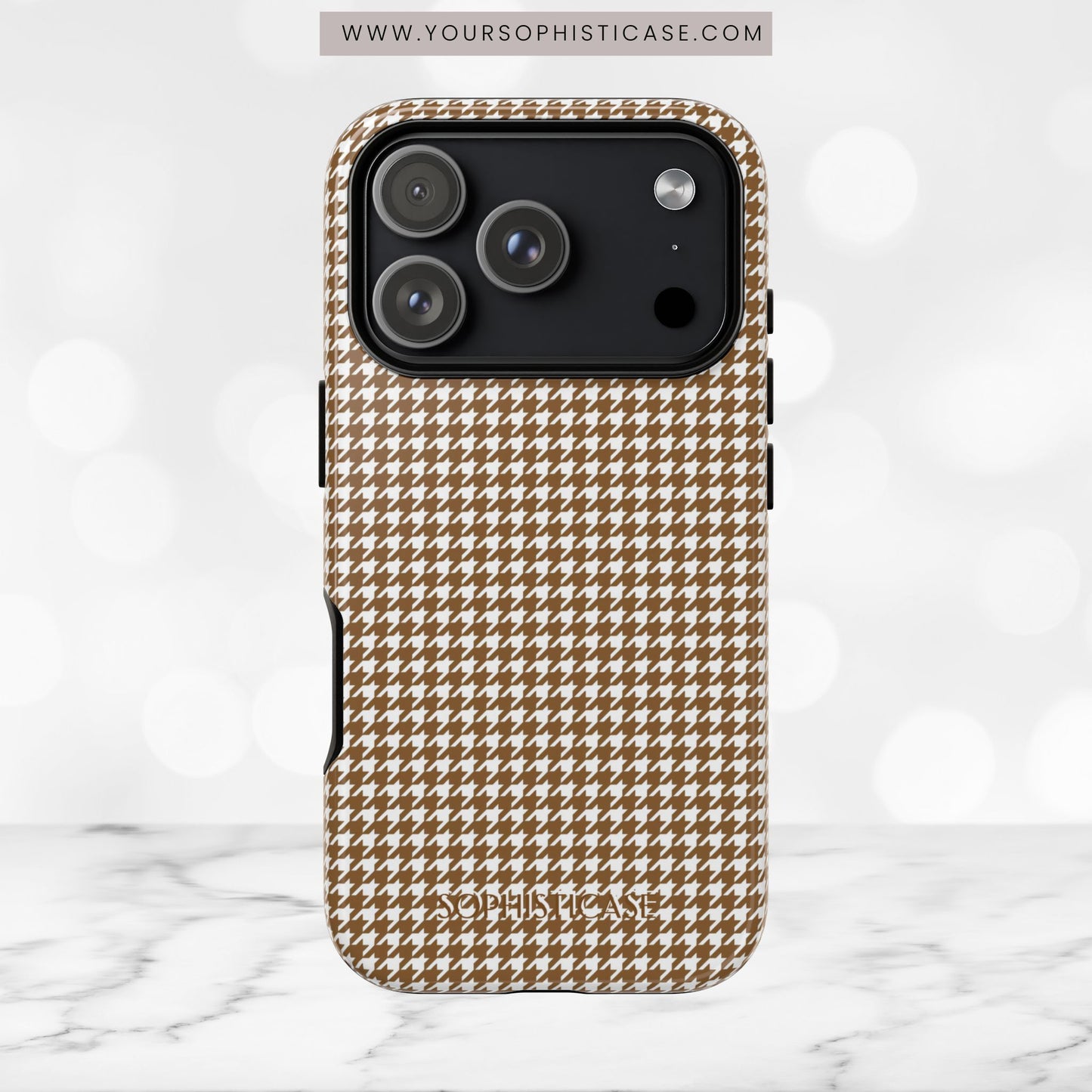 Houndstooth in Brown - iPhone Case, Samsung Galaxy Case, Google Pixel Case