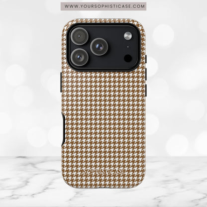 Houndstooth in Brown - iPhone Case, Samsung Galaxy Case, Google Pixel Case