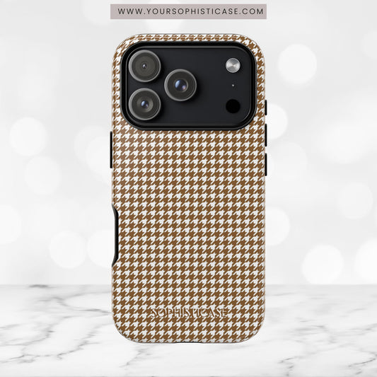 Houndstooth in Brown - iPhone Case, Samsung Galaxy Case, Google Pixel Case