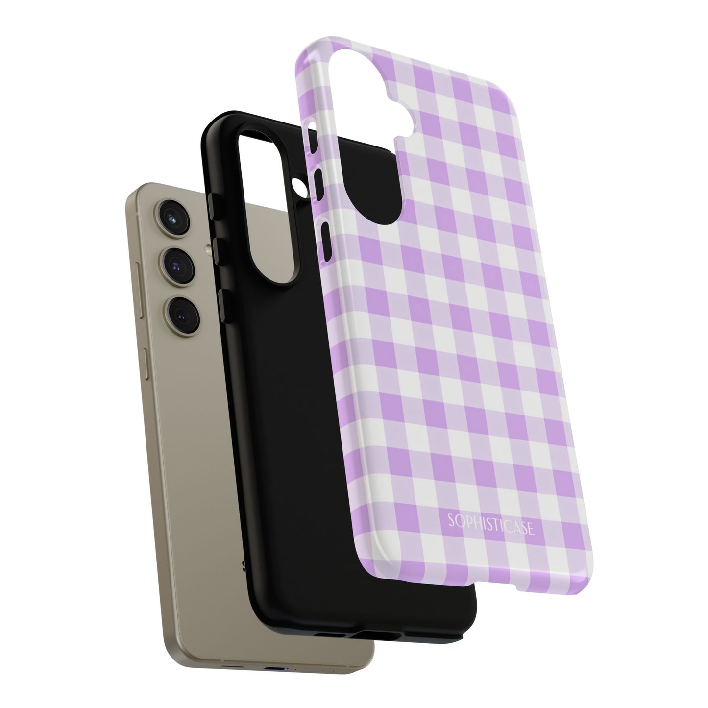 Gingham in Purple - Tough Phone Case