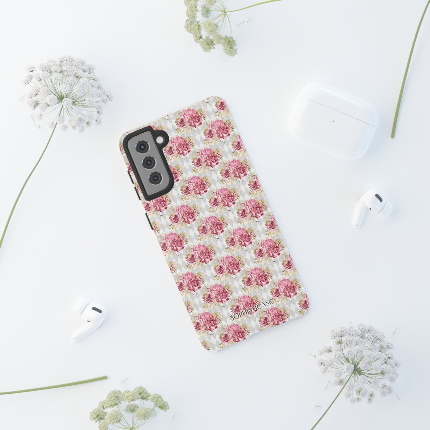 Rose Diamond Romance in Colette - Tough Phone Case