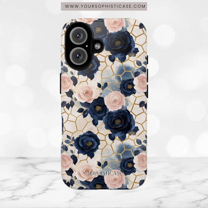 Royal Floral in Navy Hive - Tough Phone Case