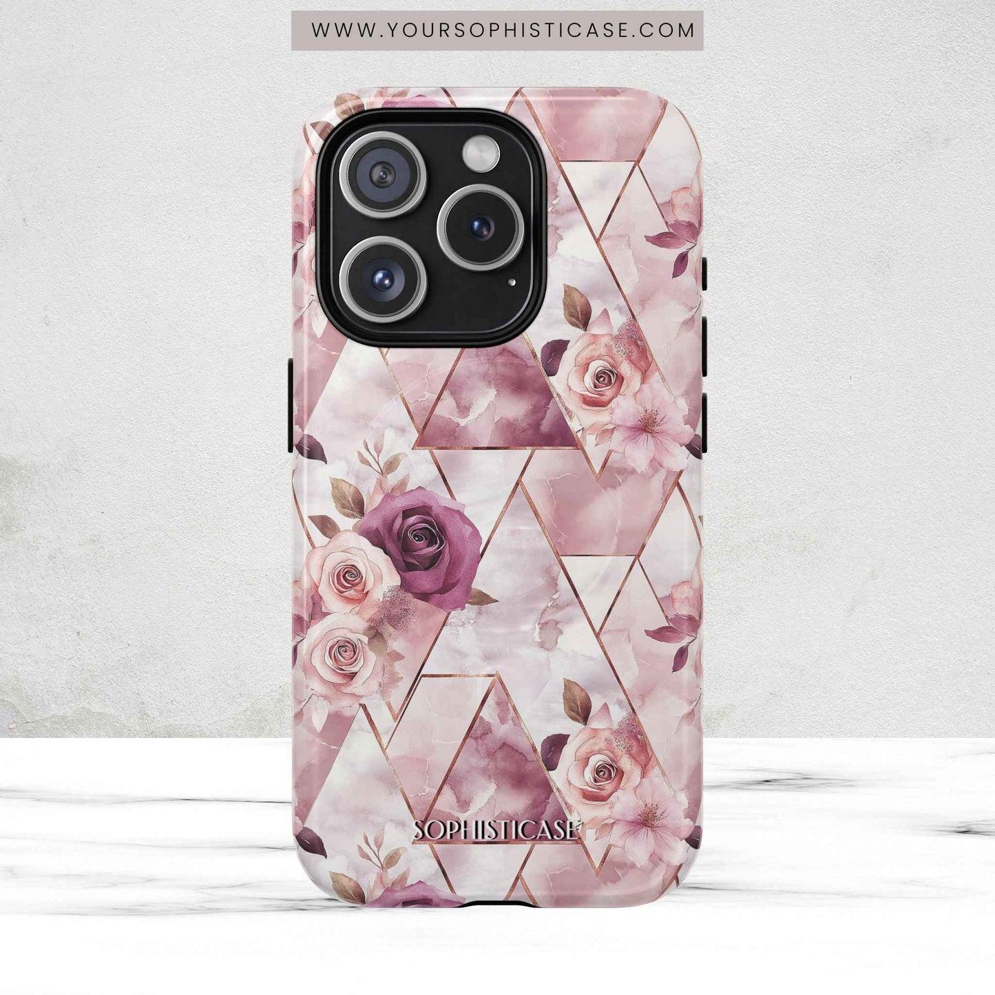 Royal Floral in Plum Chevron - iPhone Magsafe Case