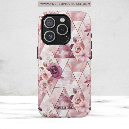 Royal Floral in Plum Chevron - iPhone Magsafe Case