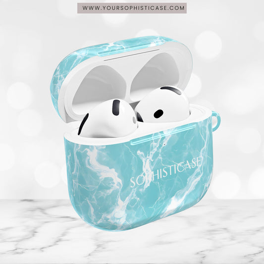 AirPod Cases - Marble Crush in Aqua