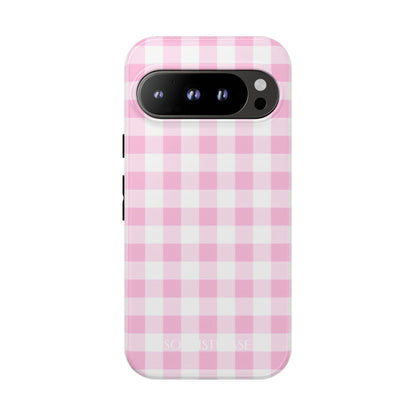 Gingham in Pink - Protective Phone Case for Google Pixel