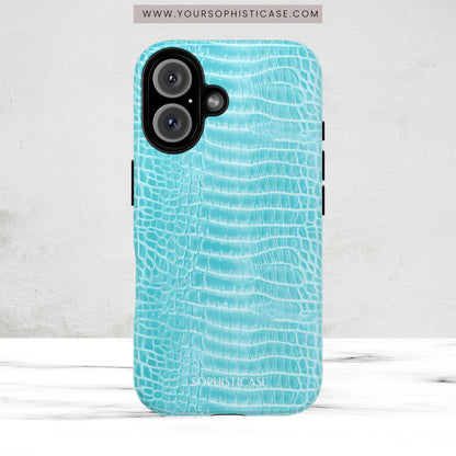 Luxe Leather in Aqua - Magsafe Case