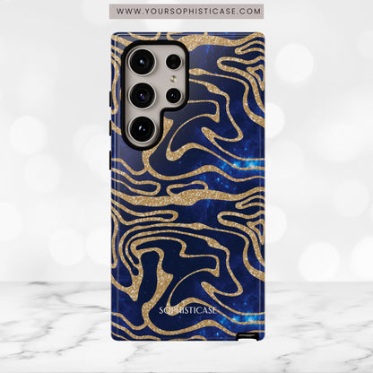 Cosmic Gold in Blue - iPhone Case, Samsung Galaxy Case, Google Pixel Case