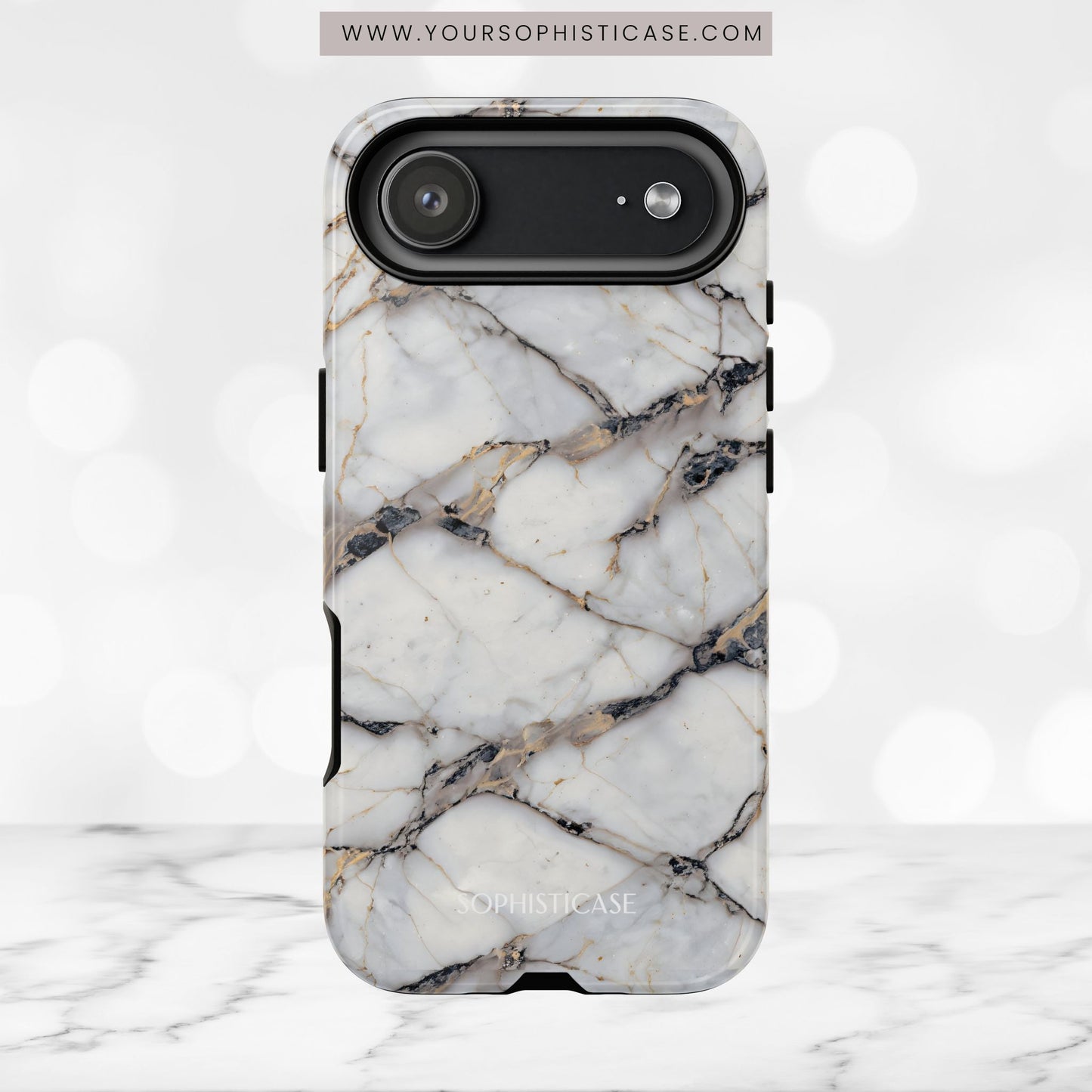 Marble Opulence in Cracked Beige - iPhone Case, Samsung Galaxy Case, Google Pixel Case