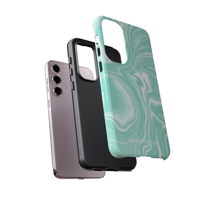 Liquid Dreams in Green - Drop Proof Phone Case for Samsung Galaxy