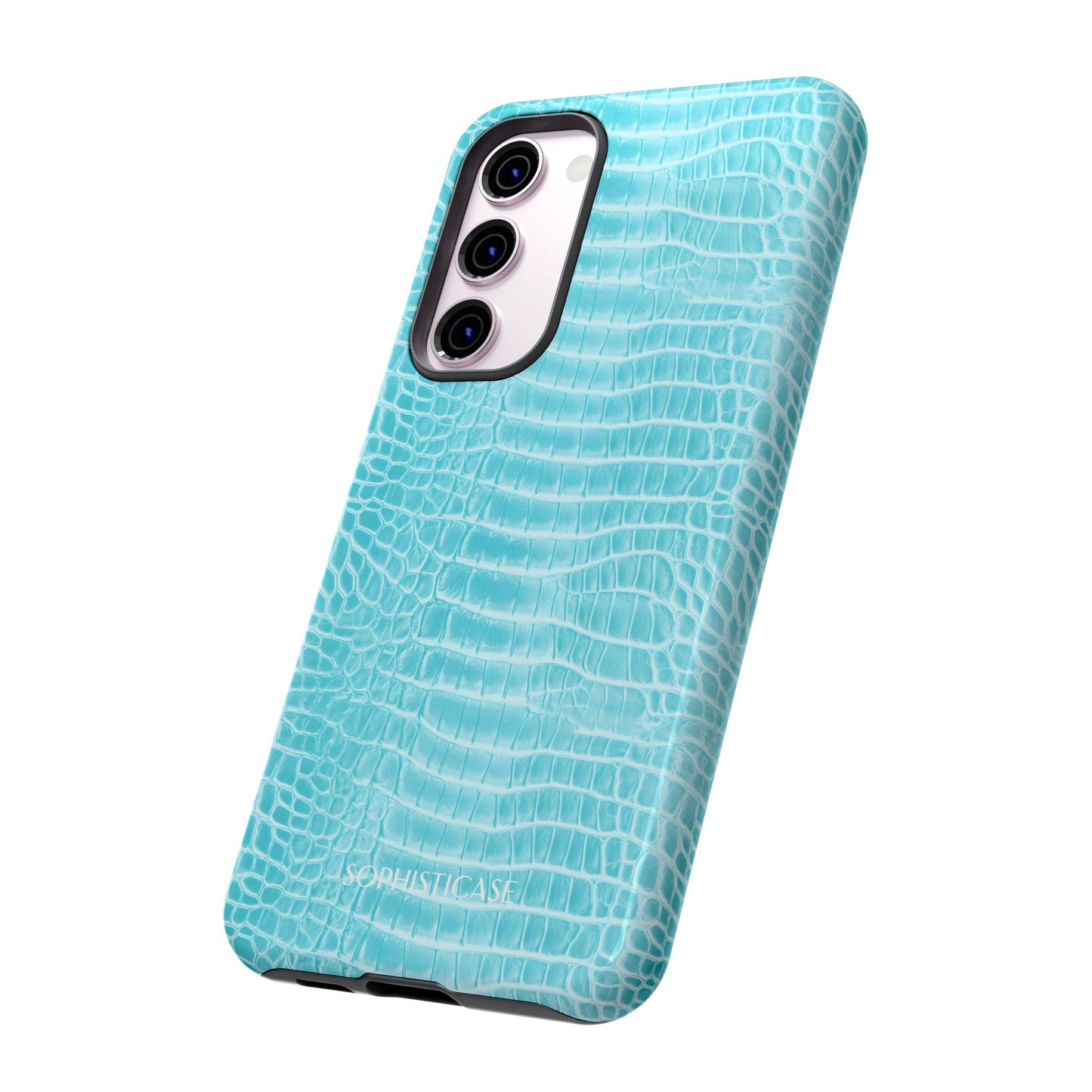 Luxe Leather in Aqua - Tough Phone Case