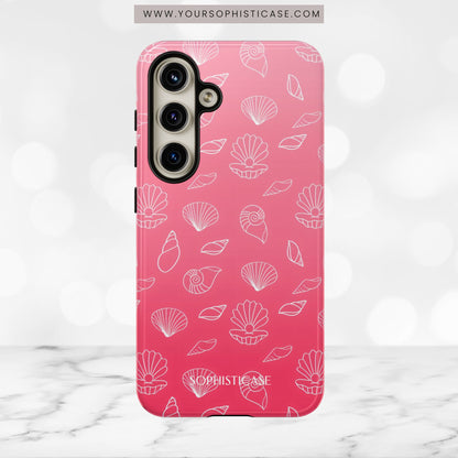Seashell Society in Sunset Pink - iPhone Case, Samsung Galaxy Case, Google Pixel Case
