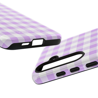 Gingham in Purple - iPhone Case, Samsung Galaxy Case, Google Pixel Case
