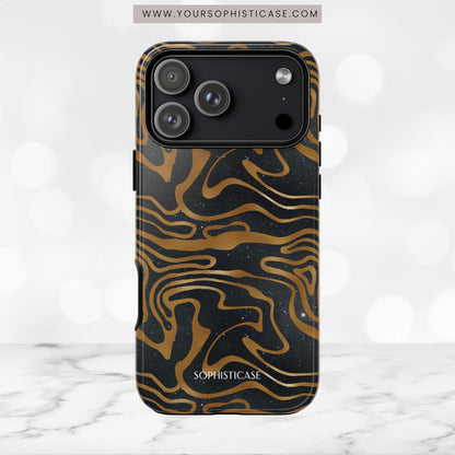 Cosmic Gold in Black - iPhone Case, Samsung Galaxy Case, Google Pixel Case