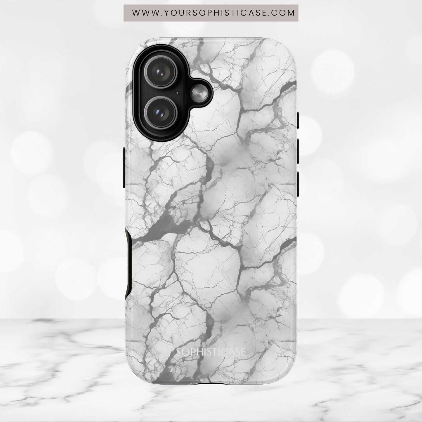 Marble Opulence in Charcoal Grey - Tough Phone Case