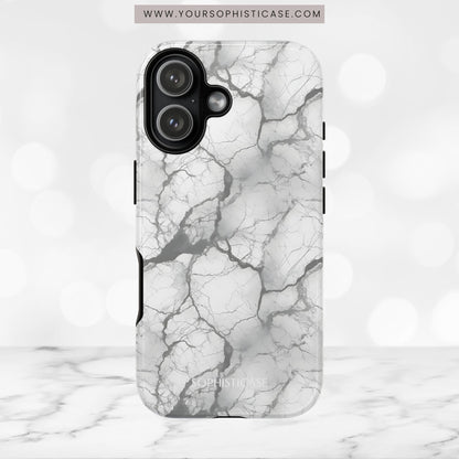 Marble Opulence in Charcoal Grey - Tough Phone Case