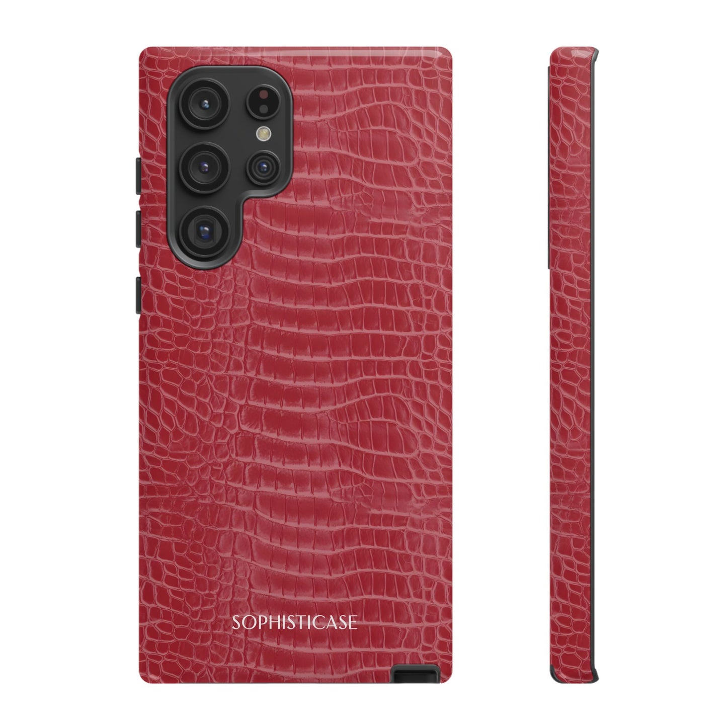 Luxe Leather in Cherry Red - iPhone Case, Samsung Galaxy Case, Google Pixel Case