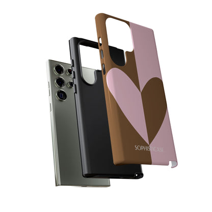 Be Mine in Pink and Brown - iPhone Case, Samsung Galaxy Case, Google Pixel Case