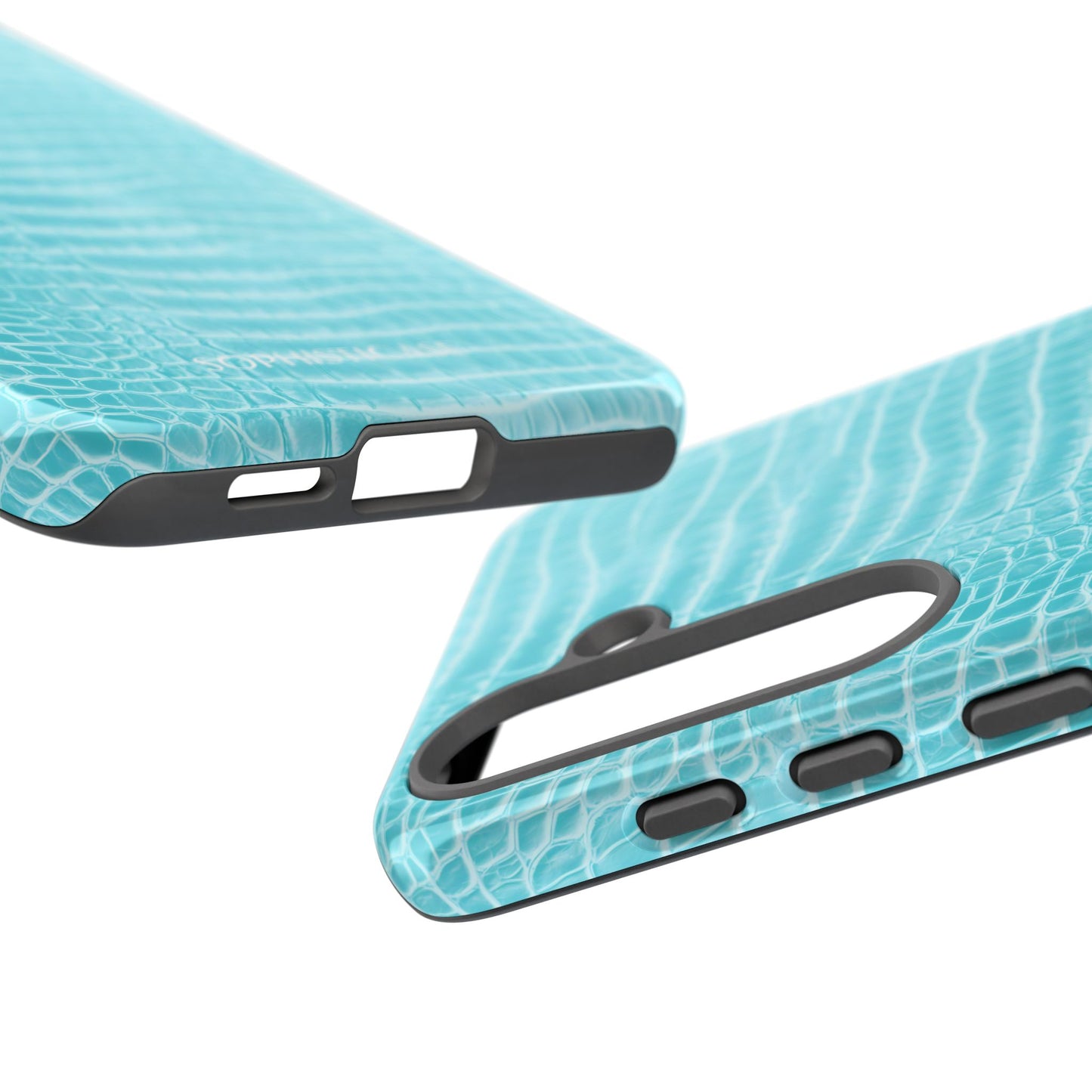 Luxe Leather in Aqua - Tough Phone Case