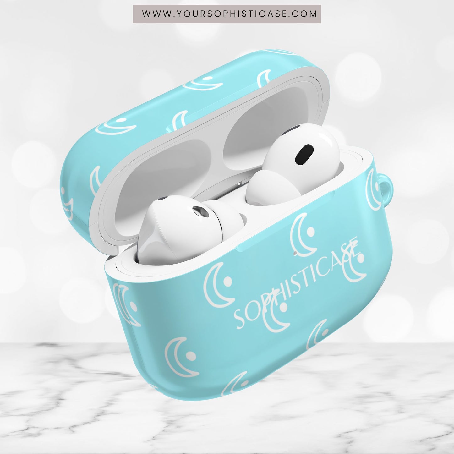 AirPod Cases - Moon Phase in Aqua