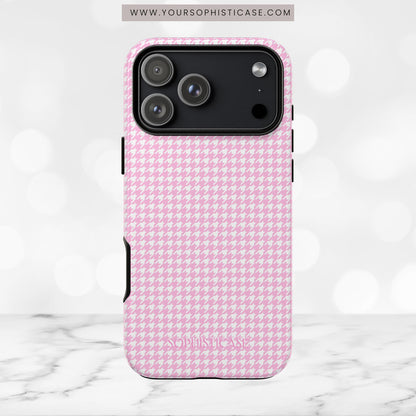 Houndstooth in Pink - iPhone Case, Samsung Galaxy Case, Google Pixel Case
