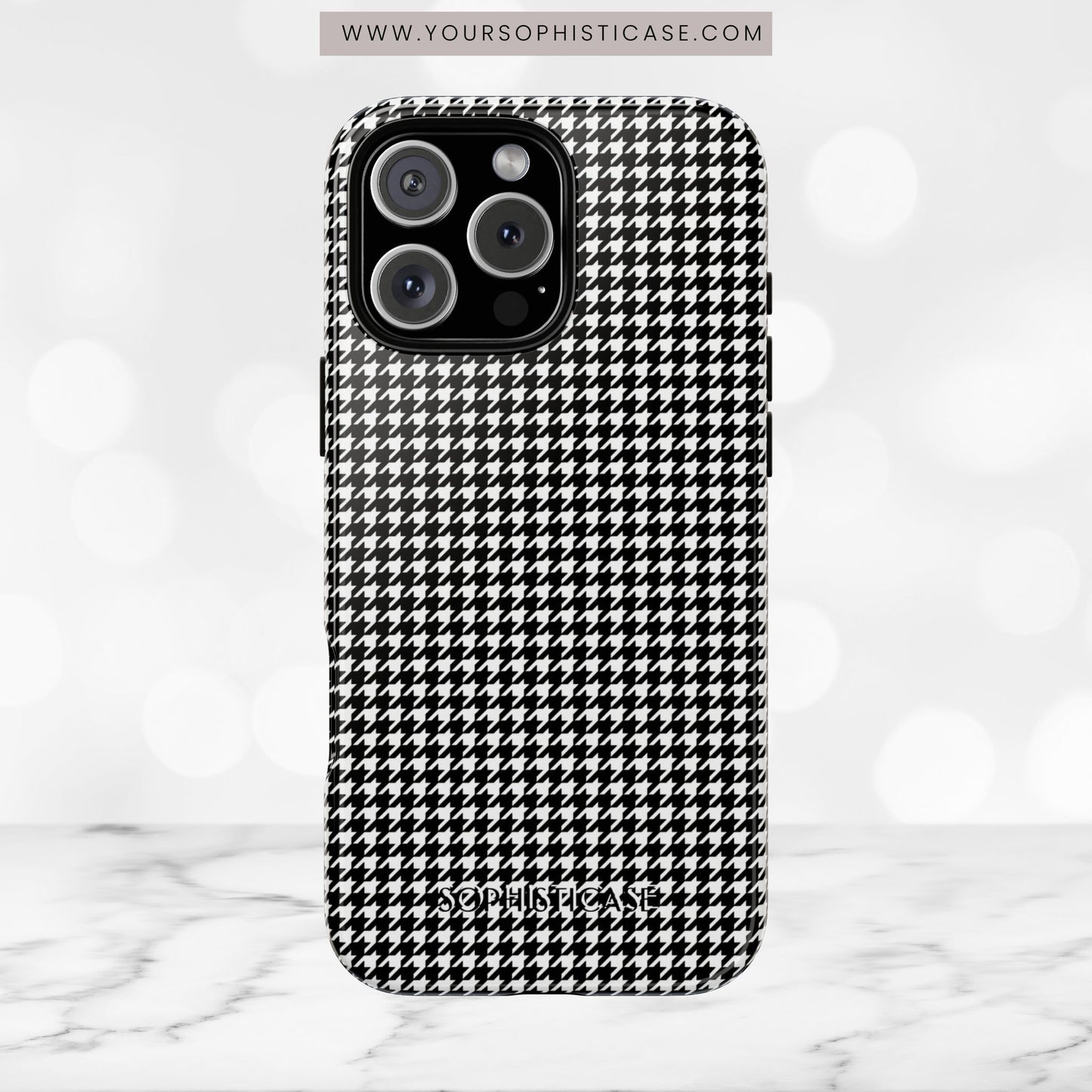 Houndstooth in Black - iPhone Case