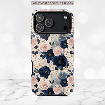 Royal Floral in Navy Hive - Tough Phone Case