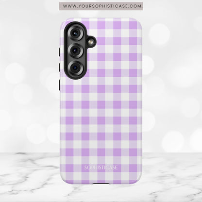 Gingham in Purple - Tough Phone Case