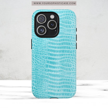 Luxe Leather in Aqua - Magsafe Case