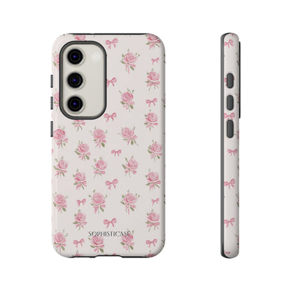 The Sweetest Thing in Coquette Roses and Bows - iPhone Case, Samsung Galaxy Case, Google Pixel Case
