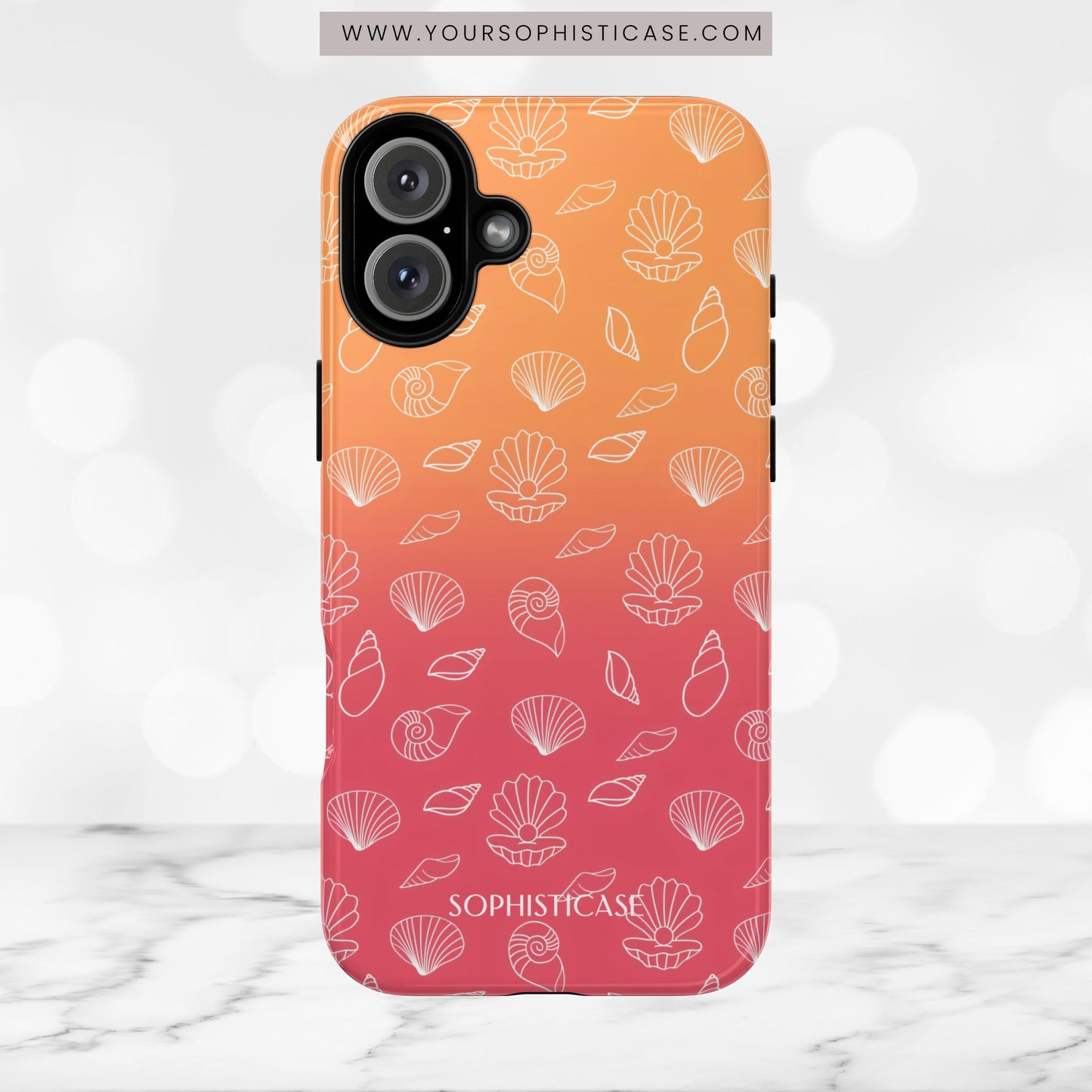 Seashell Society in Sunset Orange - iPhone Case, Samsung Galaxy Case, Google Pixel Case