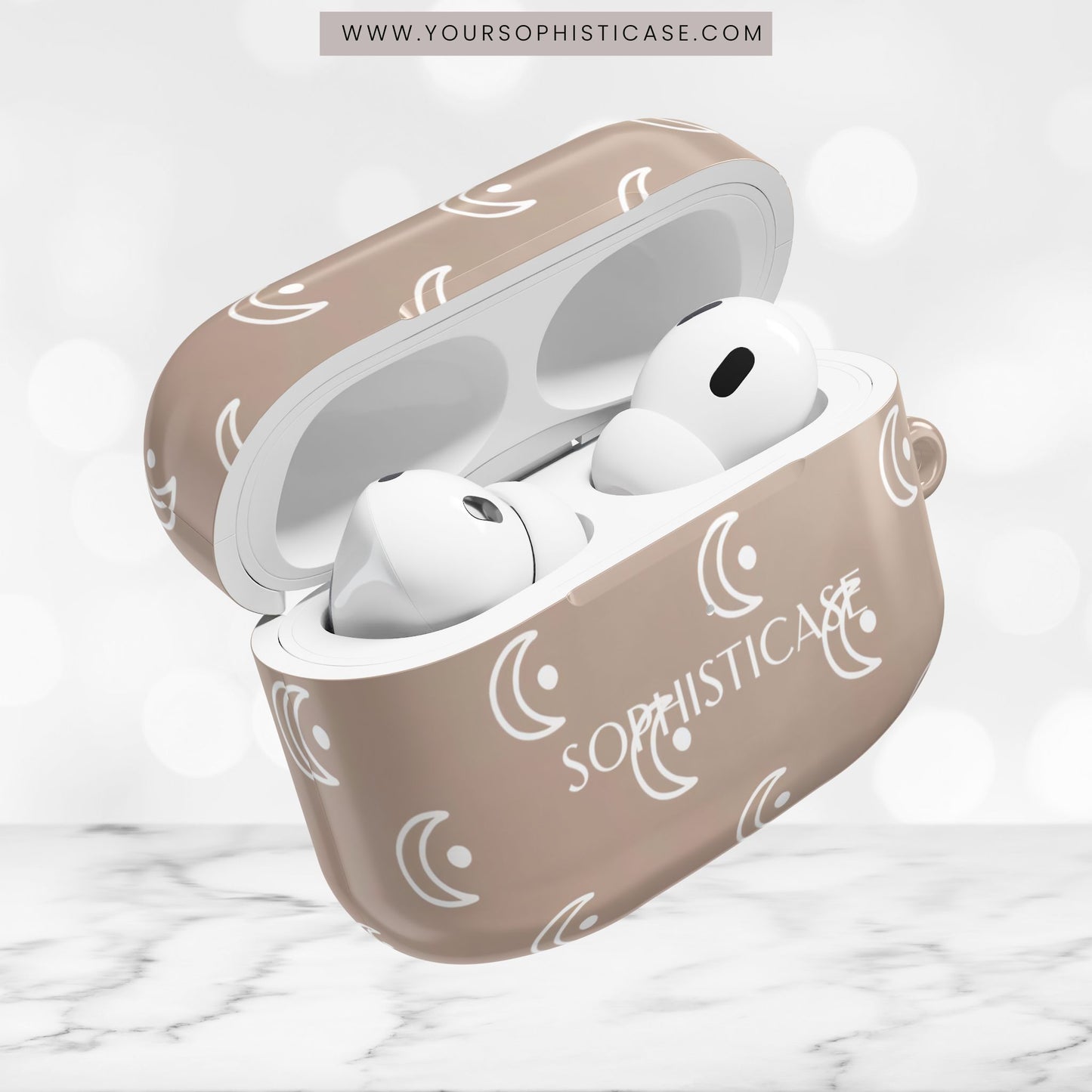 AirPod Cases - Moon Phase in Boho Brown