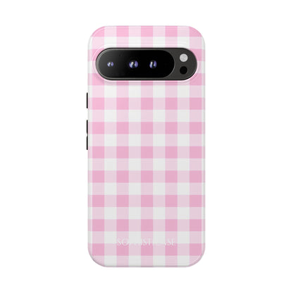 Gingham in Pink - Protective Phone Case for Google Pixel