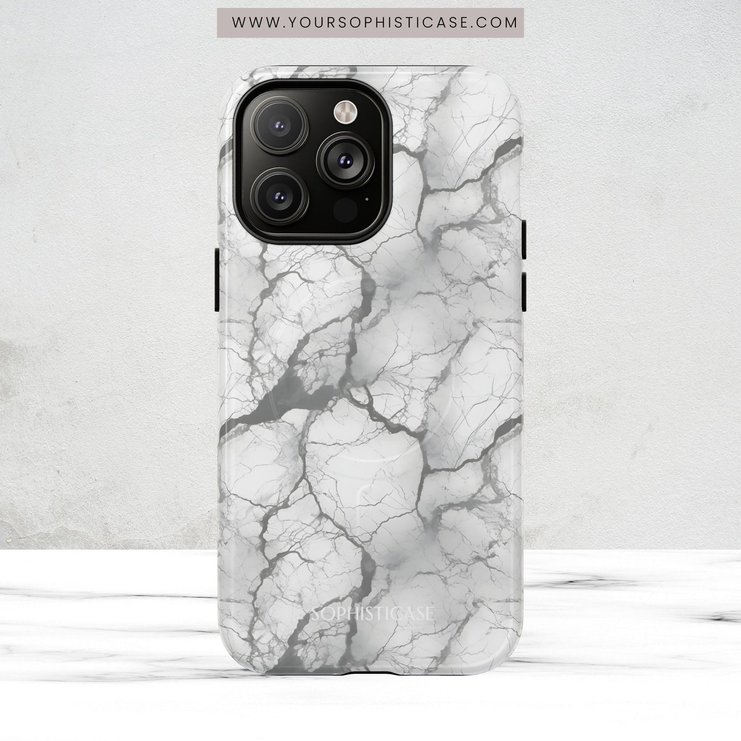 Marble Opulence in Charcoal Grey - Magsafe Case