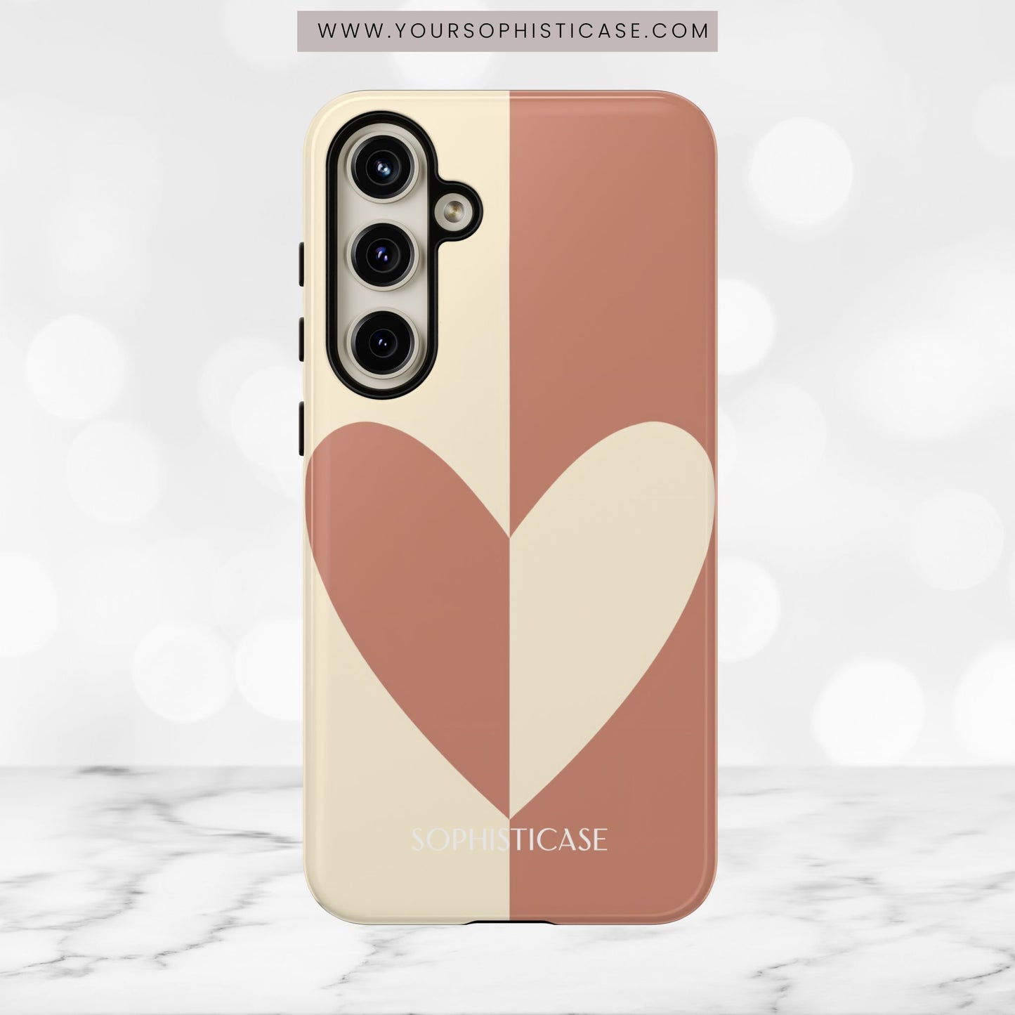 Be Mine in Brown and Cream - iPhone Case, Samsung Galaxy Case, Google Pixel Case
