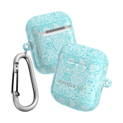 AirPod Cases - Luxe Lace in Aqua