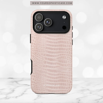 Luxe Leather in Neutral Beige - iPhone Case
